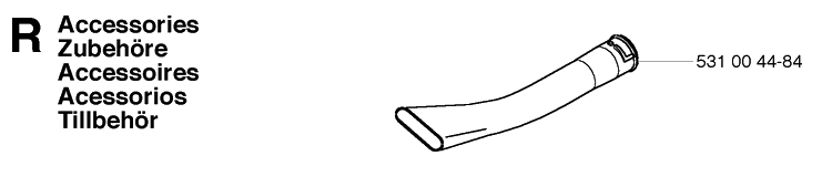 Accessories Diagram and Parts List for 145BT 20053300001-Current Husqvarna Leaf Blower / Vacuum