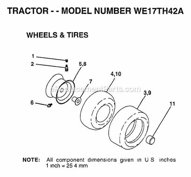 Steering Assembly Diagram and Parts List for WE17TH42A 1999 Husqvarna Lawn Tractor