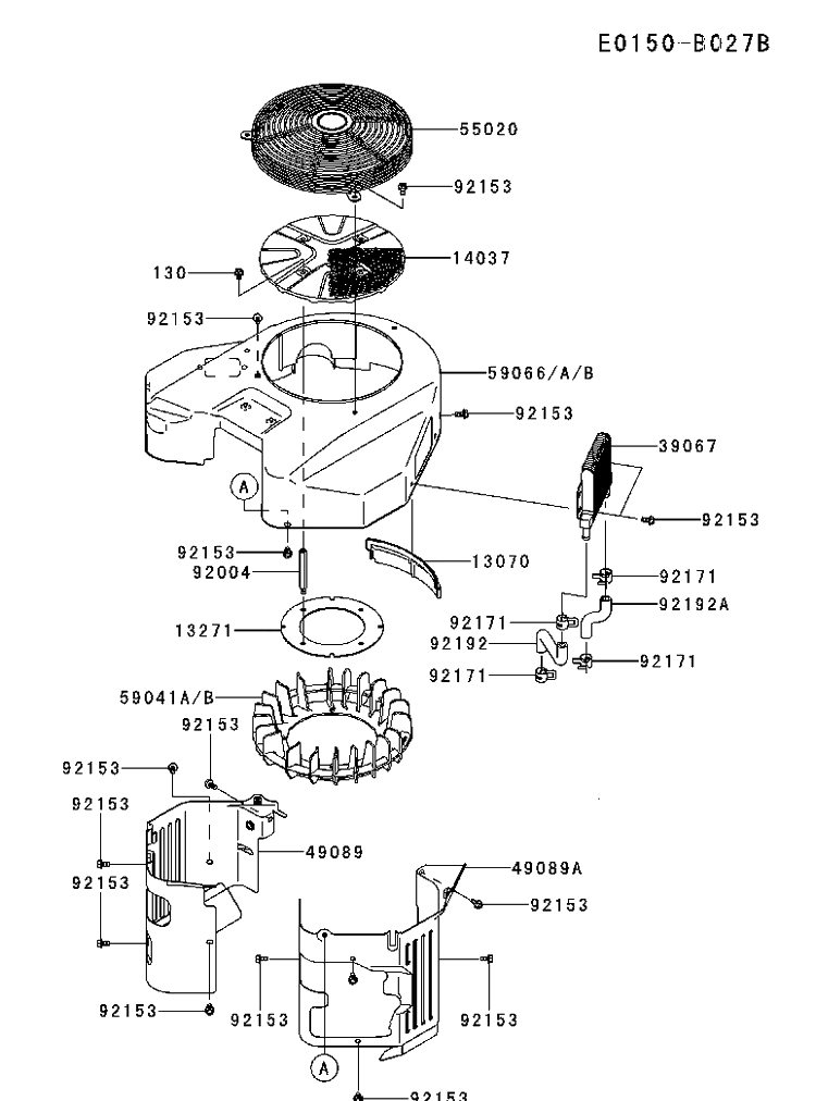 Cooling System Diagram and Parts List for FX921V-DS06 2017-09 Husqvarna Engine