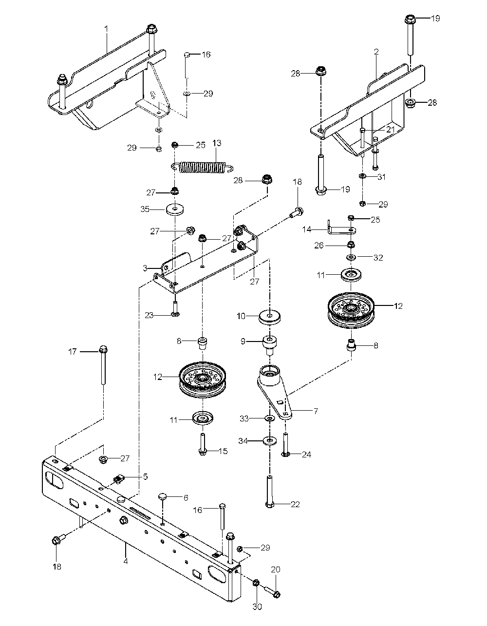 Hydraulic Frame Diagram and Parts List for P-ZT4822CA (966663801)(2011-11) Husqvarna Lawn Tractor