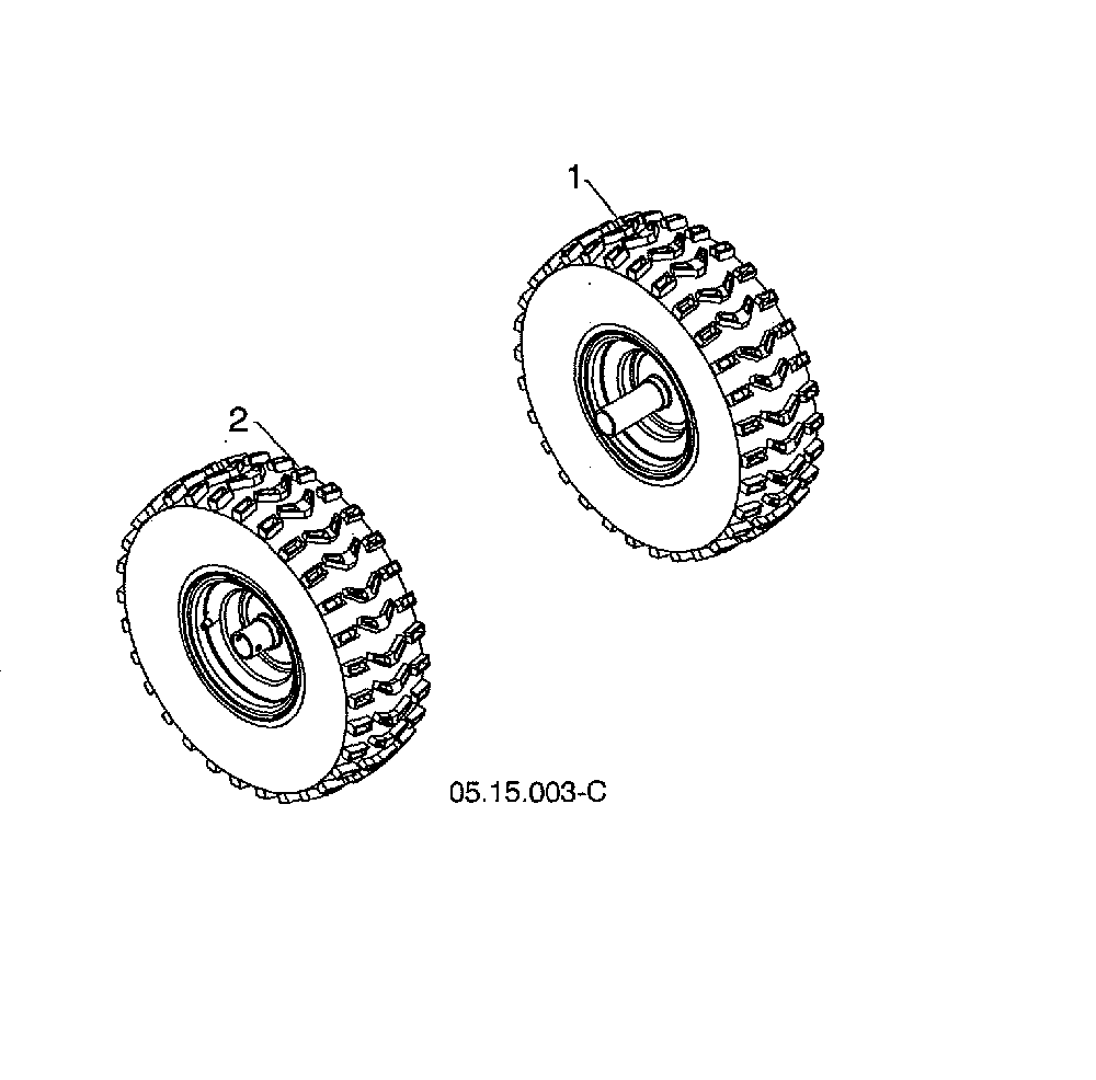 Wheels Diagram and Parts List for 96193009703  Husqvarna Snow Blower