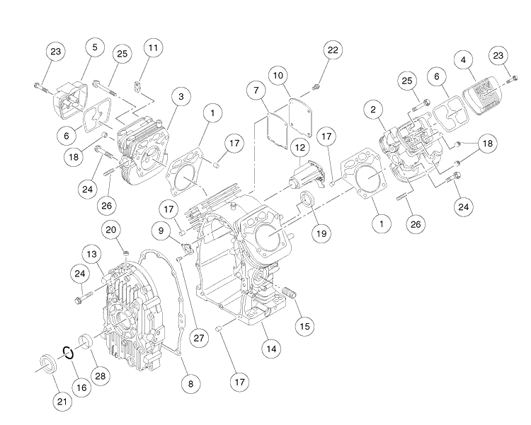 Cylinder Head And Crankcase Diagram and Parts List for HUV4421GXP 2009 Husqvarna Lawn Tractor