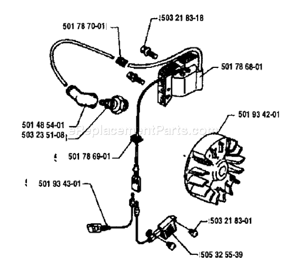 Page H Diagram and Parts List for 24H 1992-04 Husqvarna Trimmer