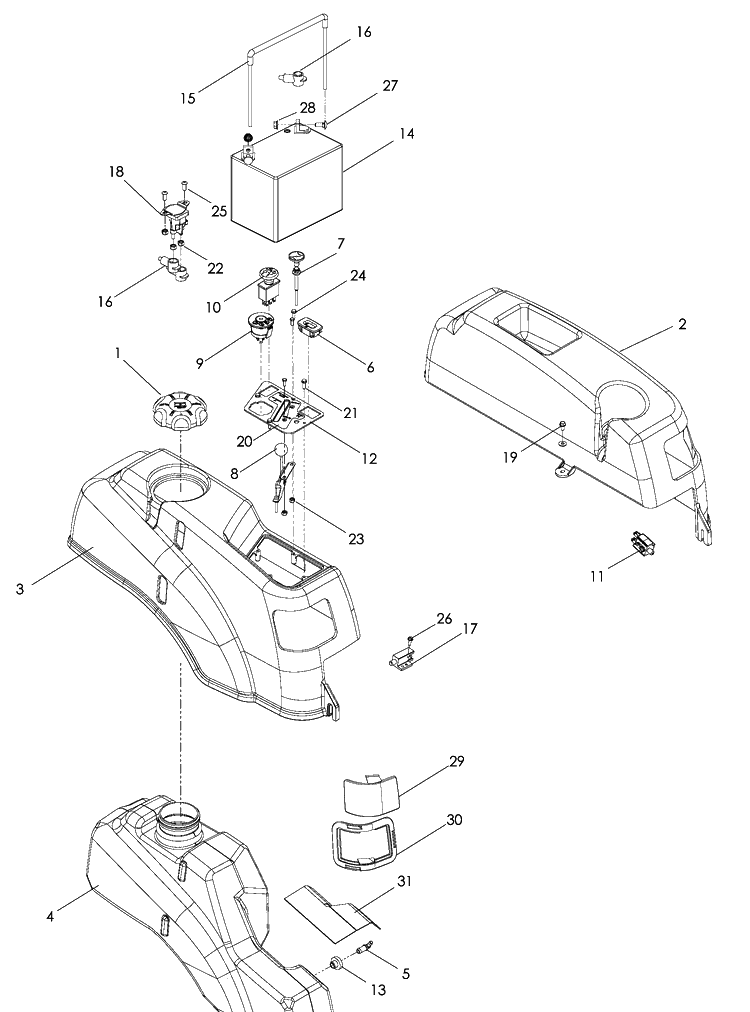 Ignition Diagram and Parts List for EZ4824K (966038201)(2009-01) Husqvarna Lawn Mower