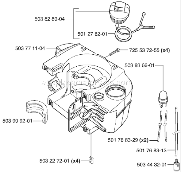 Page G Diagram and Parts List for 225H60 2002-06 Husqvarna Trimmer