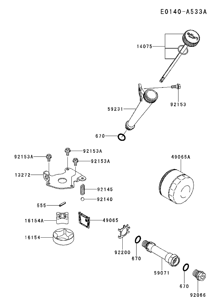 Lubrication Diagram and Parts List for FX691V-AS50 2017-09 Husqvarna Engine