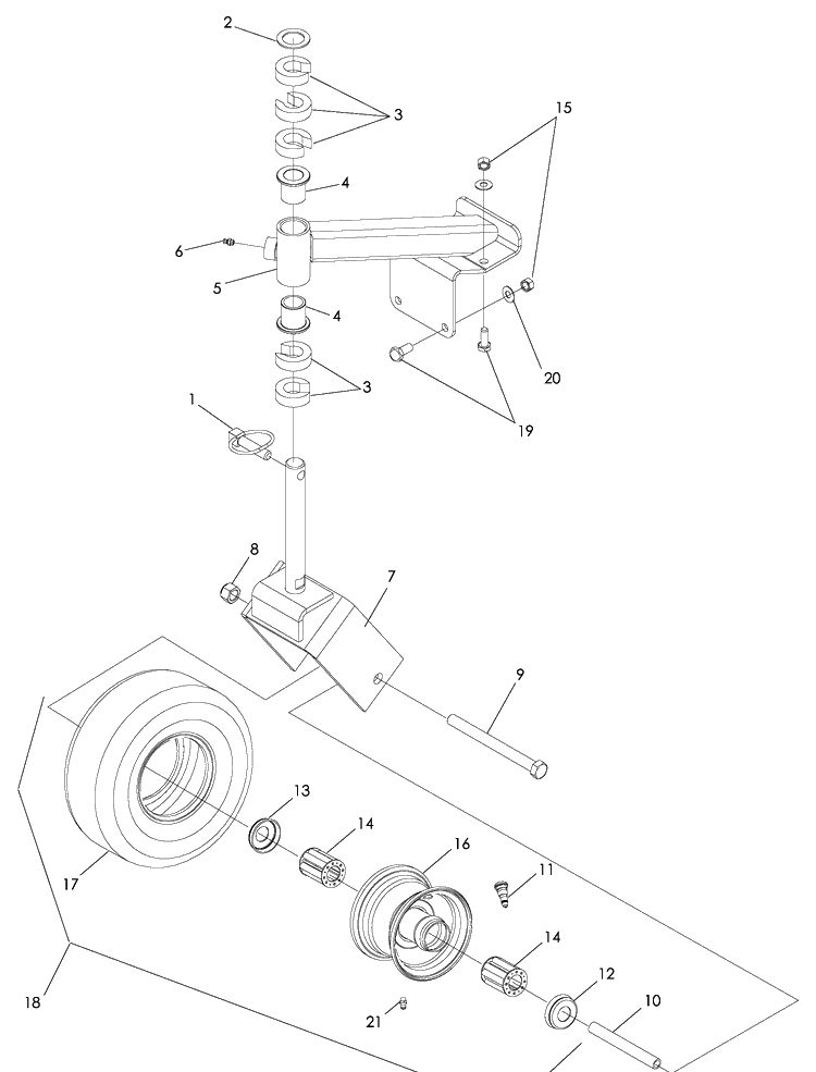 Casters Diagram and Parts List for WG3213P (968999114)(2008-06) Husqvarna Lawn Mower
