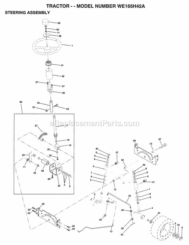 Seat Diagram and Parts List for WE165H42A 1998 Husqvarna Lawn Tractor