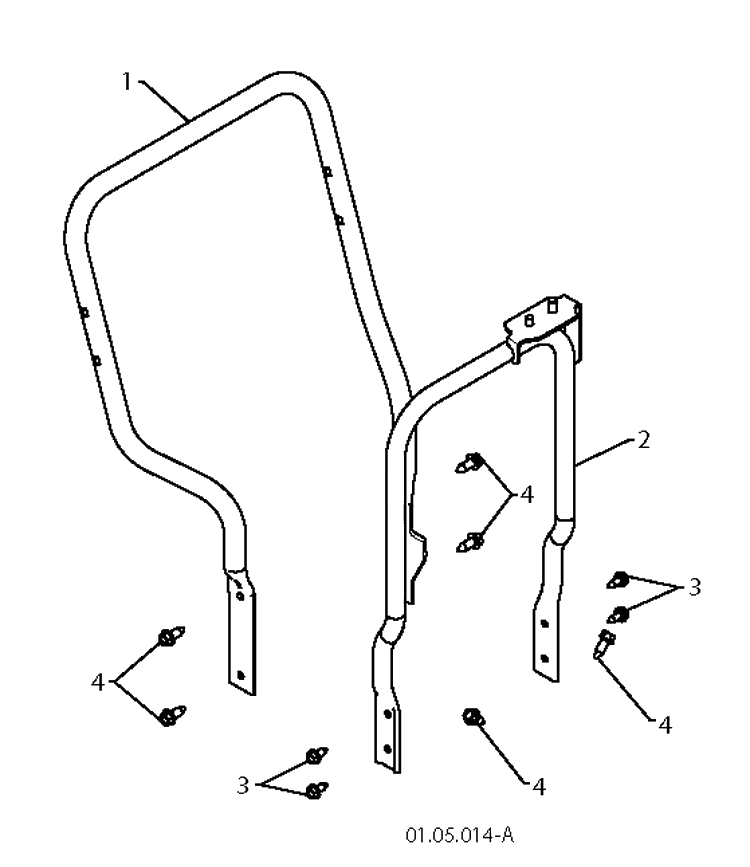 Handle 4 Diagram and Parts List for 5524ST 2010-04 Husqvarna Snow Blower