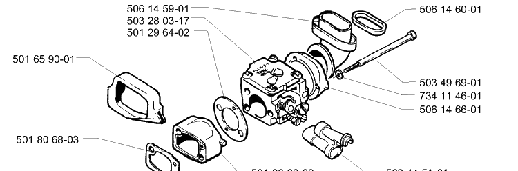 Carburetor Diagram and Parts List for 268K 1997-01 Husqvarna Lawn Tractor Accessories