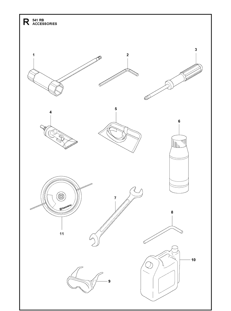 Accessories 2 Diagram and Parts List for 541RB  Husqvarna Brush Cutter