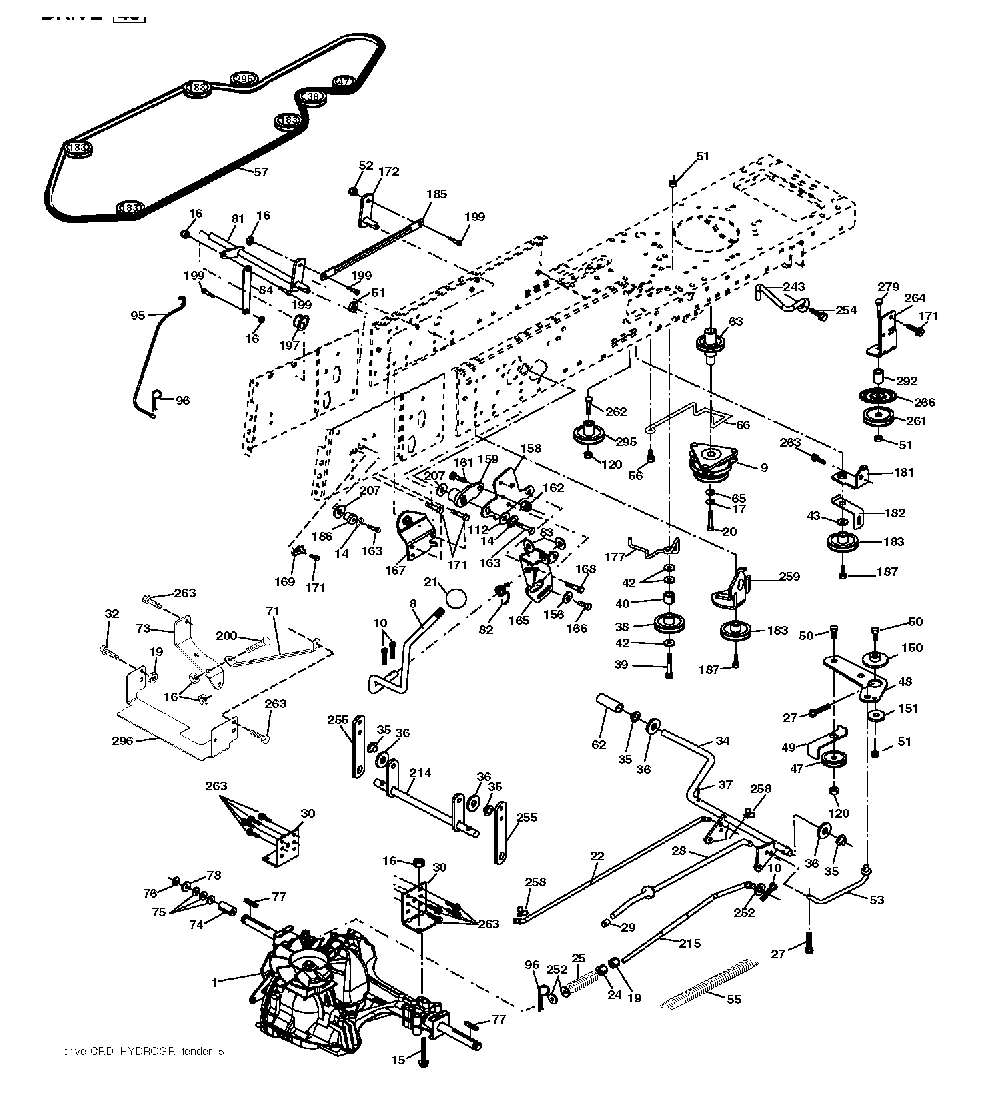 Drive Diagram and Parts List for CTH220TWIN (96061019103)(2008-11) Husqvarna Lawn Tractor