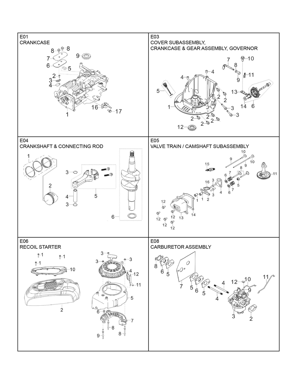 Engine Rato Rv175 Diagram and Parts List for RV175  Husqvarna Engine