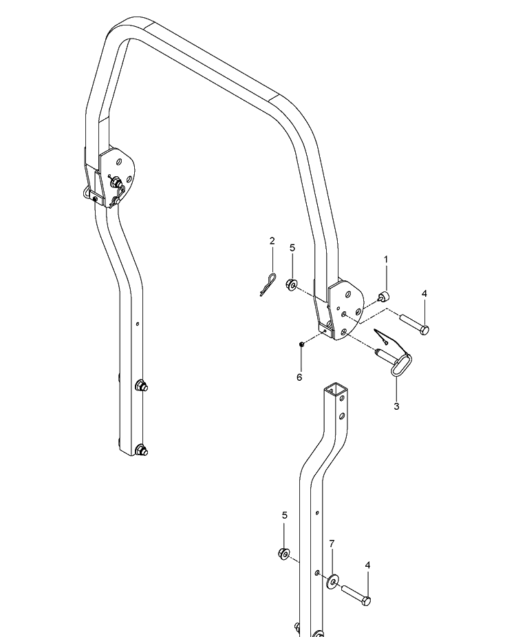 Protection Frame Diagram and Parts List for M-ZT61BF (96717700400)(2013-01) Husqvarna Lawn Mower