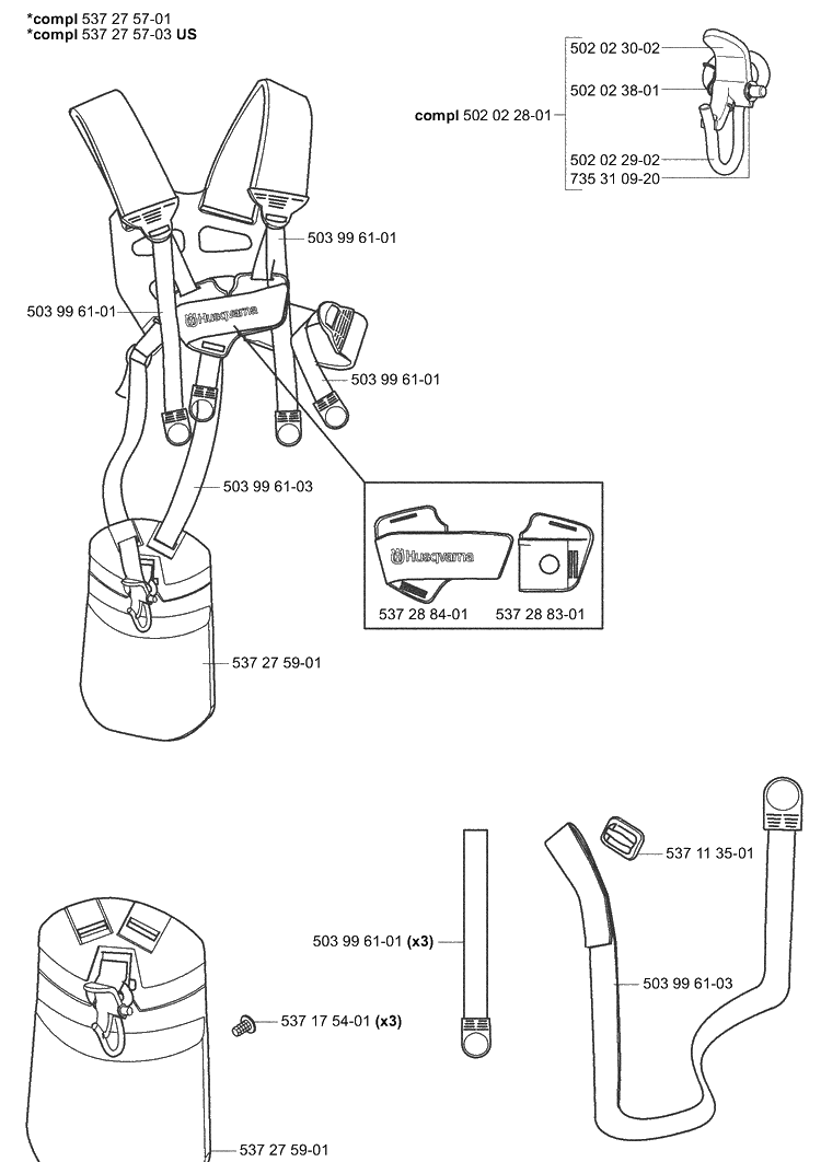 Accessories (C) Diagram and Parts List for 323L 2004-03 Husqvarna Brush Cutter