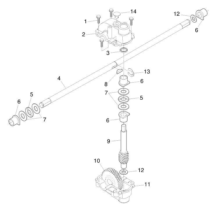 Gear Case Assembly Diagram and Parts List for 65C21HVA (917374780)(2003-06) Husqvarna Lawn Mower