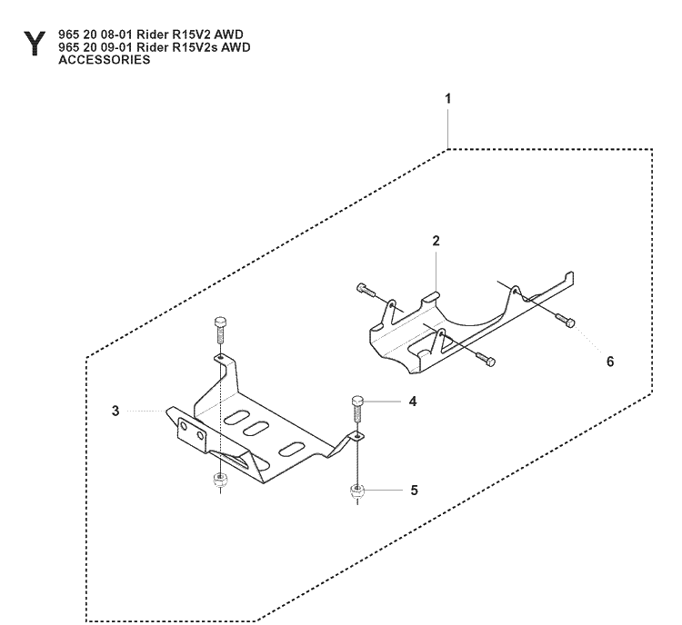 Accessories Diagram and Parts List for RIDER15V2AWD (965200901)(2008-01) Husqvarna Lawn Mower