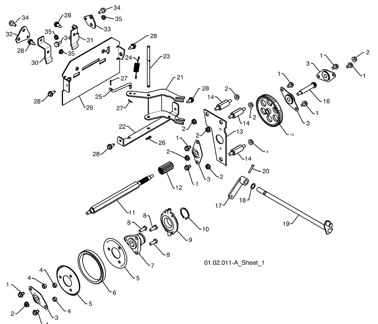 Drive-A Diagram and Parts List for 15530SBLS (96193003801)(2009-06) Husqvarna Snow Blower