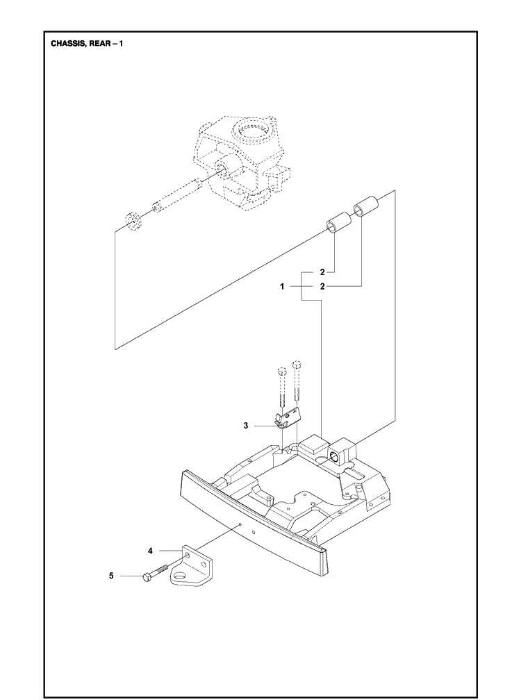 Chassis Rear Diagram and Parts List for R214T  Husqvarna Lawn Mower