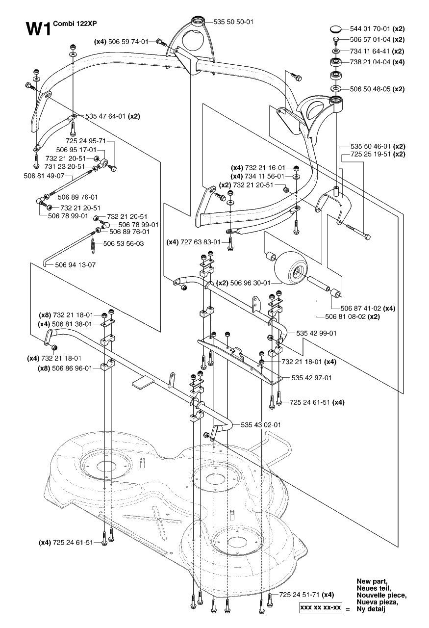 48-Inch/122cm Cutting Deck 2 Diagram and Parts List for PF21AWD (965095101)(2007-03) Husqvarna Lawn Tractor