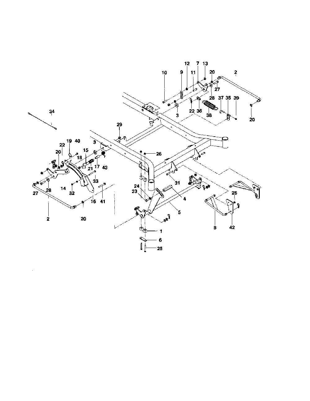 Mower lift/deck lift Diagram and Parts List for MZ6128-966502301  Husqvarna Lawn Mower
