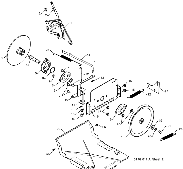 Drive - A Diagram and Parts List for 12524SB (96193004600)(2009-06) Husqvarna Snow Blower