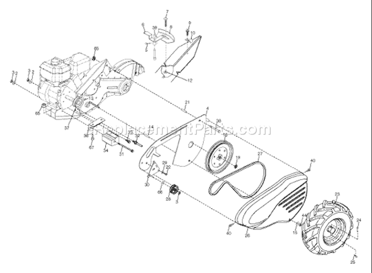 Page C Diagram and Parts List for 700DRT 700 DRT 96093000400 -2006-02 Husqvarna Tiller