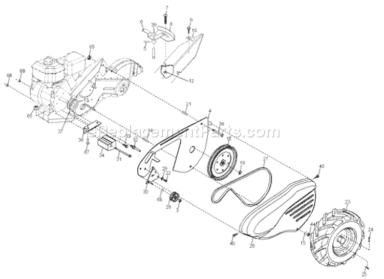 Page C Diagram and Parts List for 700RTT 700 RTT 96093000403 -2008-01 Husqvarna Tiller