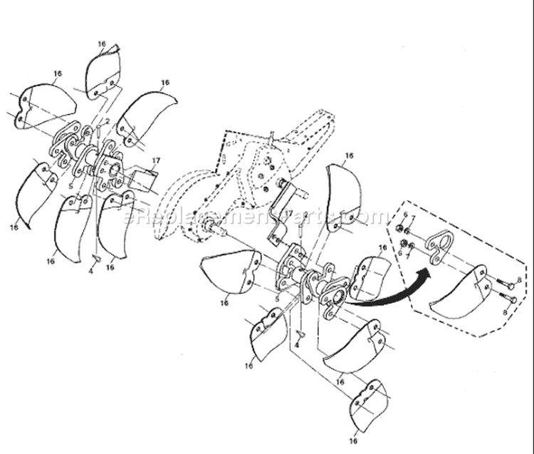 Page E Diagram and Parts List for 700RTT 700 RTT 96093000403 -2008-01 Husqvarna Tiller