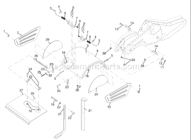 Page F Diagram and Parts List for 700RTT 700 RTT 96093000403 -2008-01 Husqvarna Tiller