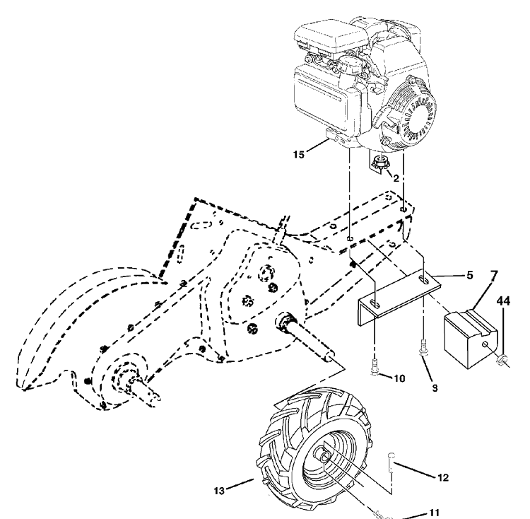 Mainframe, Right Side Diagram and Parts List for DRT900H (96093001204)(2013-03) Husqvarna Cultivator