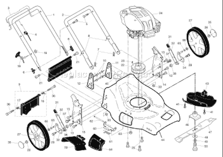 Page B Diagram and Parts List for 7021CH1A 7021 CH1A 954224095 -2004-06 Husqvarna Lawn Mower