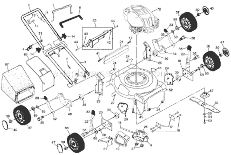 Page A Diagram and Parts List for 7021CMA 7021 CMA 954224088 -2003-11 Husqvarna Lawn Mower