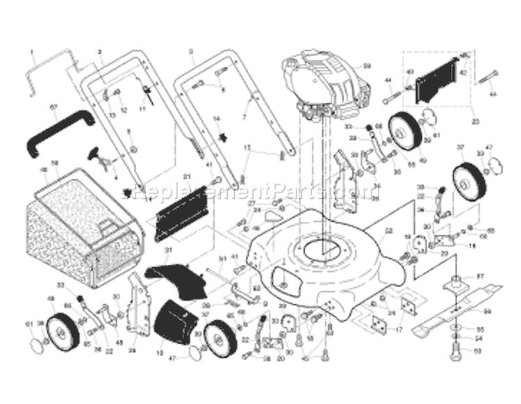 Page A Diagram and Parts List for 7021CMC 7021 CMC 954224088 -2004-09 Husqvarna Lawn Mower
