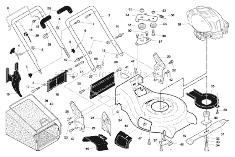 Page B Diagram and Parts List for 7021RS 7021 RS 96143001700 -2006-01 Husqvarna Lawn Mower