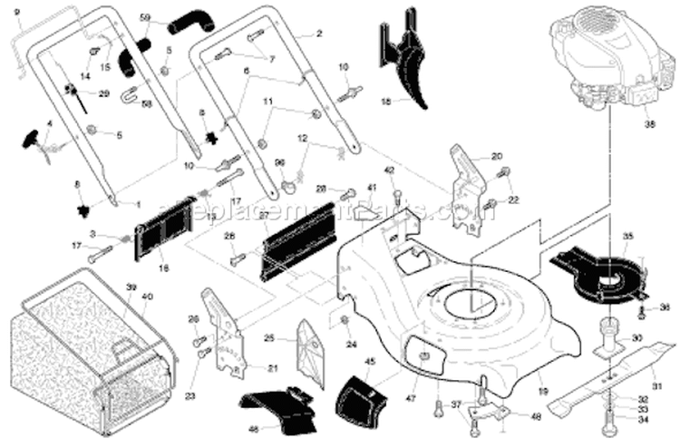 Page A Diagram and Parts List for 7021RS 7021 RS 96143003000 -2008-01 Husqvarna Lawn Mower