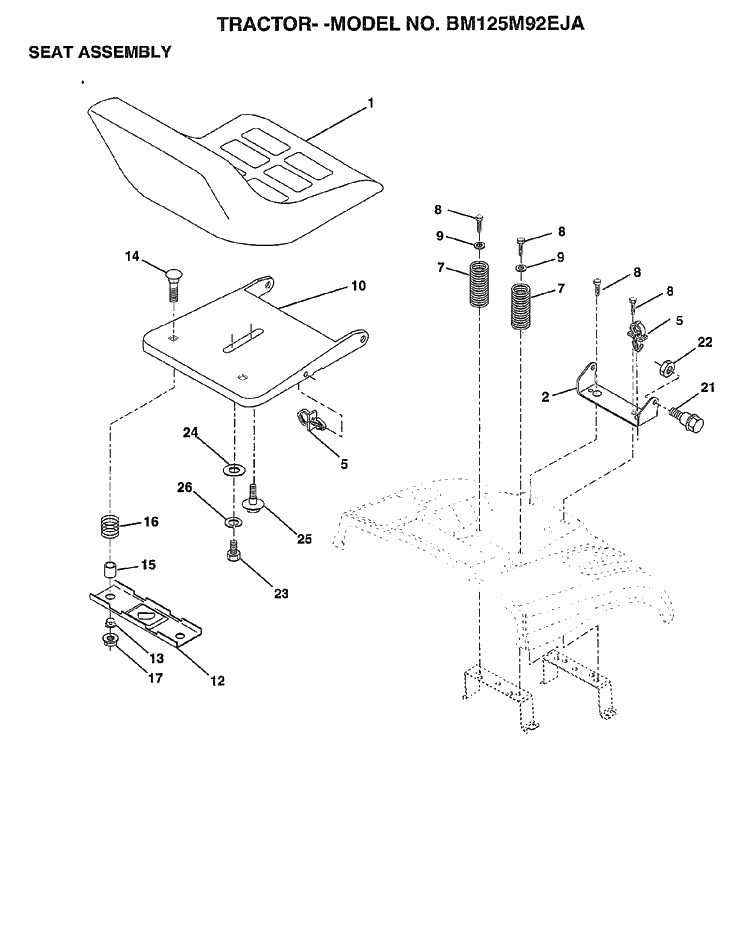 Seat 9 Diagram and Parts List for MZ54 (97045580100)(2019-12) Husqvarna Lawn Mower