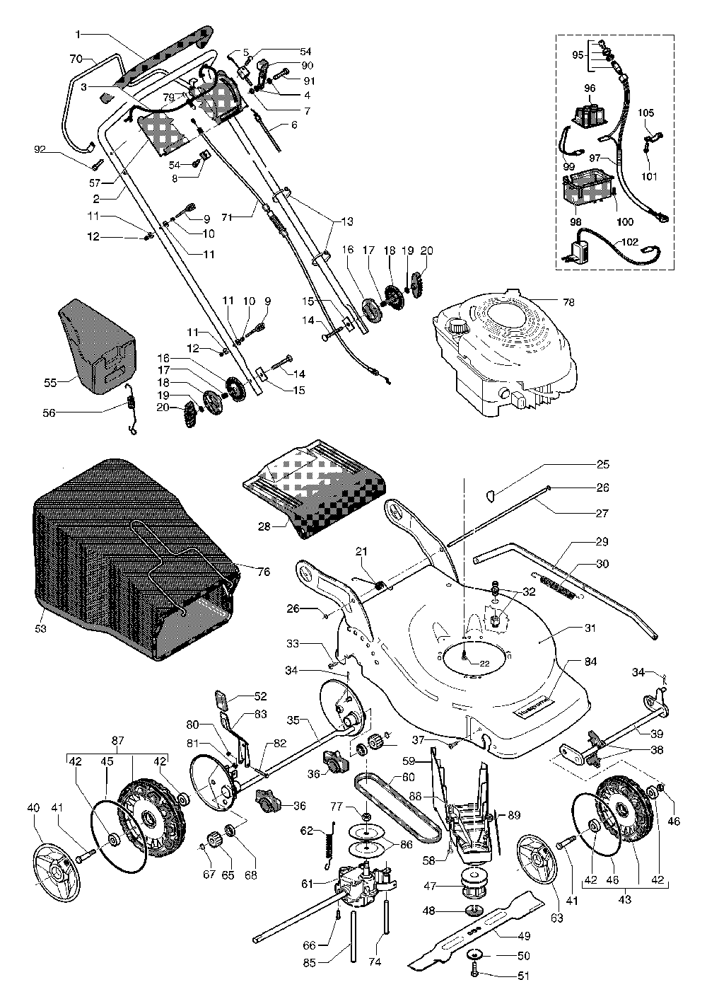 Wheels And Tires Diagram and Parts List for R147SE (965159401)(2007-04) Husqvarna Lawn Mower