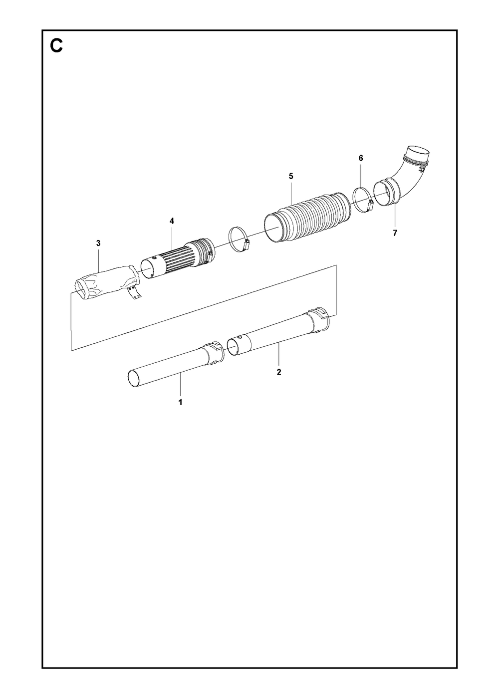 Tube Diagram and Parts List for 356BF (X-SERIES)(20144900001-Current) Husqvarna Leaf Blower / Vacuum