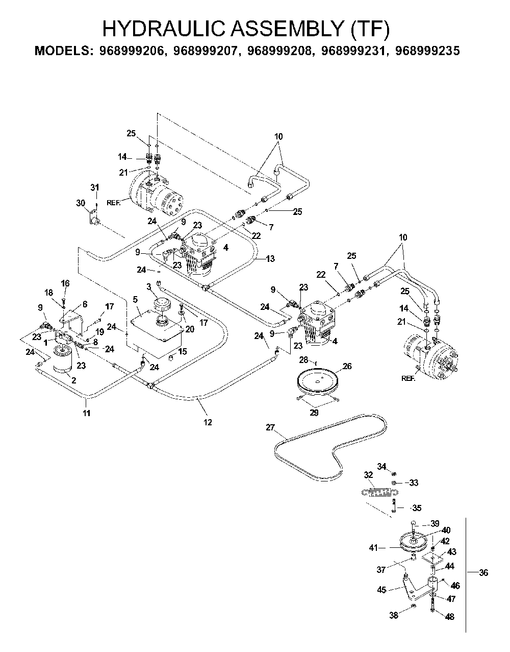Hydraulic Pump - Motor Diagram and Parts List for IZ5223KOA (968999208)(2004-09) Husqvarna Lawn Tractor