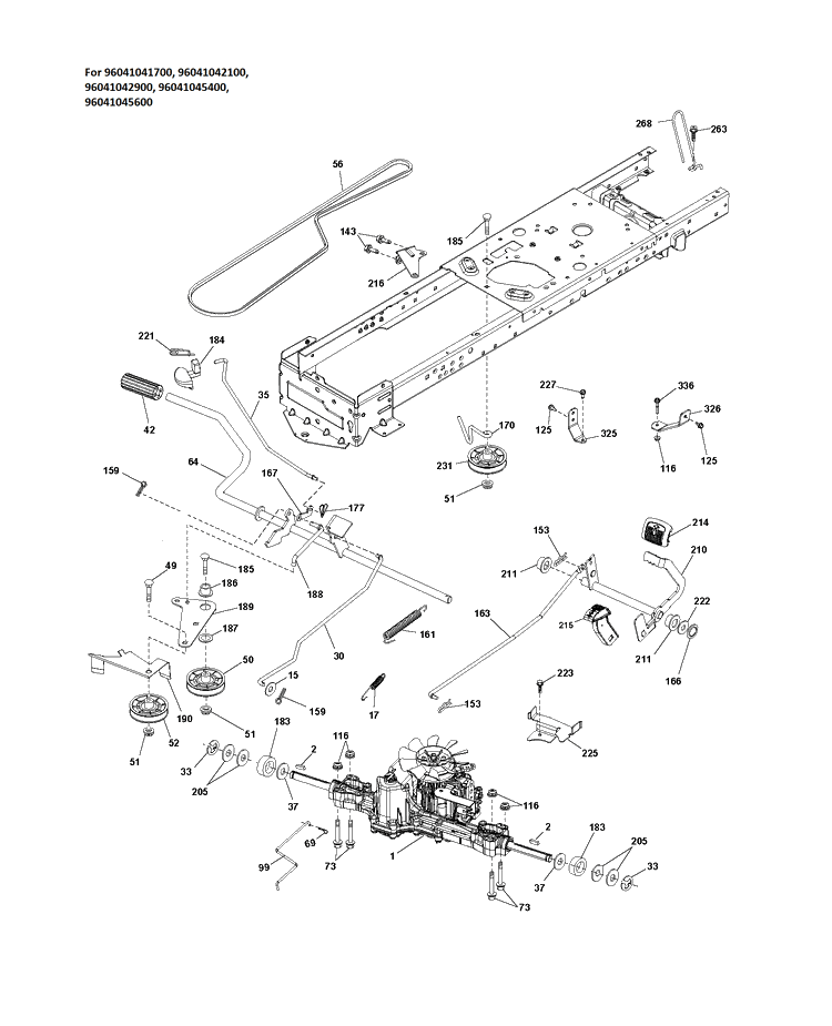 Drive 4 Diagram and Parts List for TS138  Husqvarna Lawn Tractor