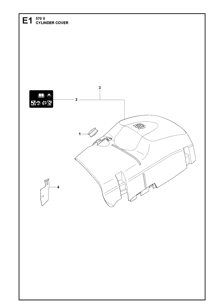 Cylinder Cover Diagram and Parts List for 570II 2017-06 Husqvarna Chainsaw
