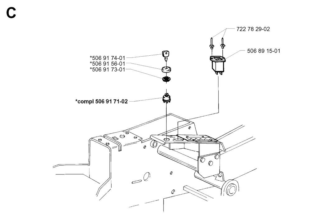 Electrical Diagram and Parts List for PF18 2000-02 Husqvarna Lawn Tractor