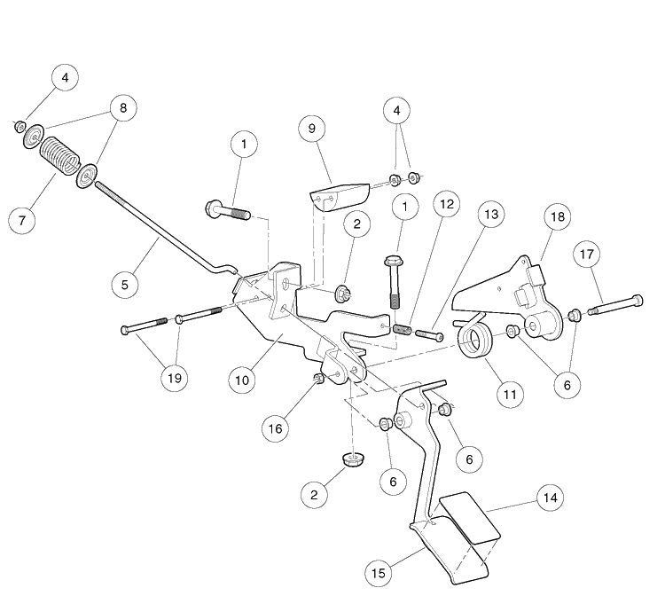 Accelerator Pedal Assembly Diagram and Parts List for HUV4421GXP 2009 Husqvarna Lawn Tractor