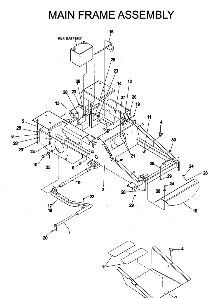 Frame Diagram and Parts List for IZ5223 (968999526)(2006-08) Husqvarna Lawn Mower
