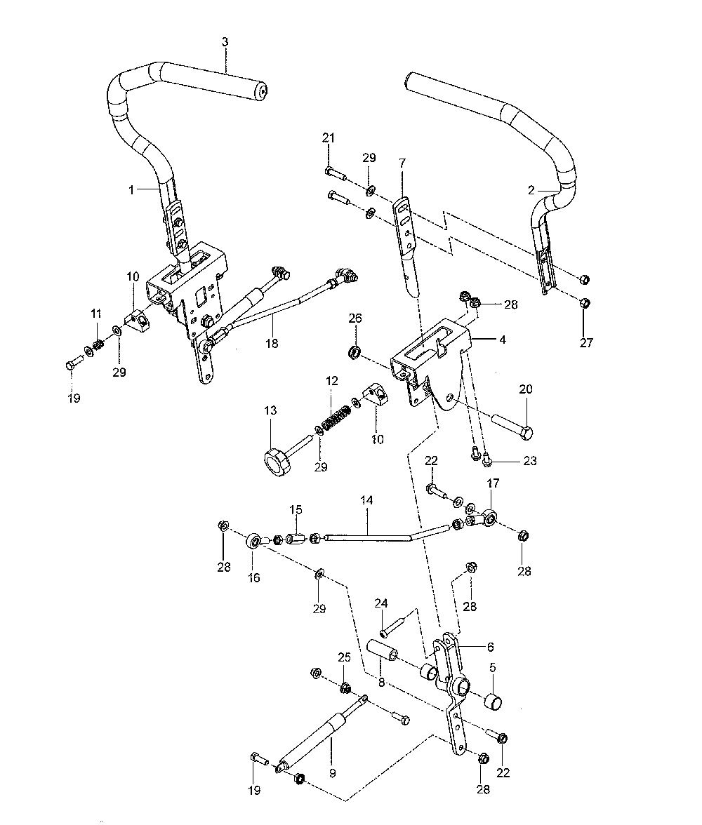 Steering Diagram and Parts List for 967277501-01  Husqvarna Lawn Mower