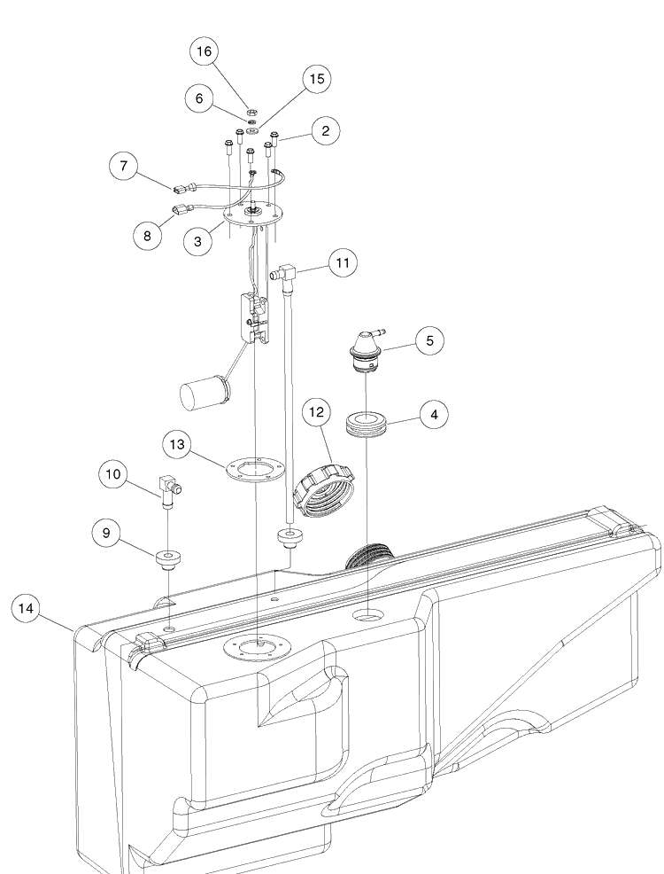 Fuel Tank - Diesel Vehicles Diagram and Parts List for HUV4421GXP 2009 Husqvarna Lawn Tractor