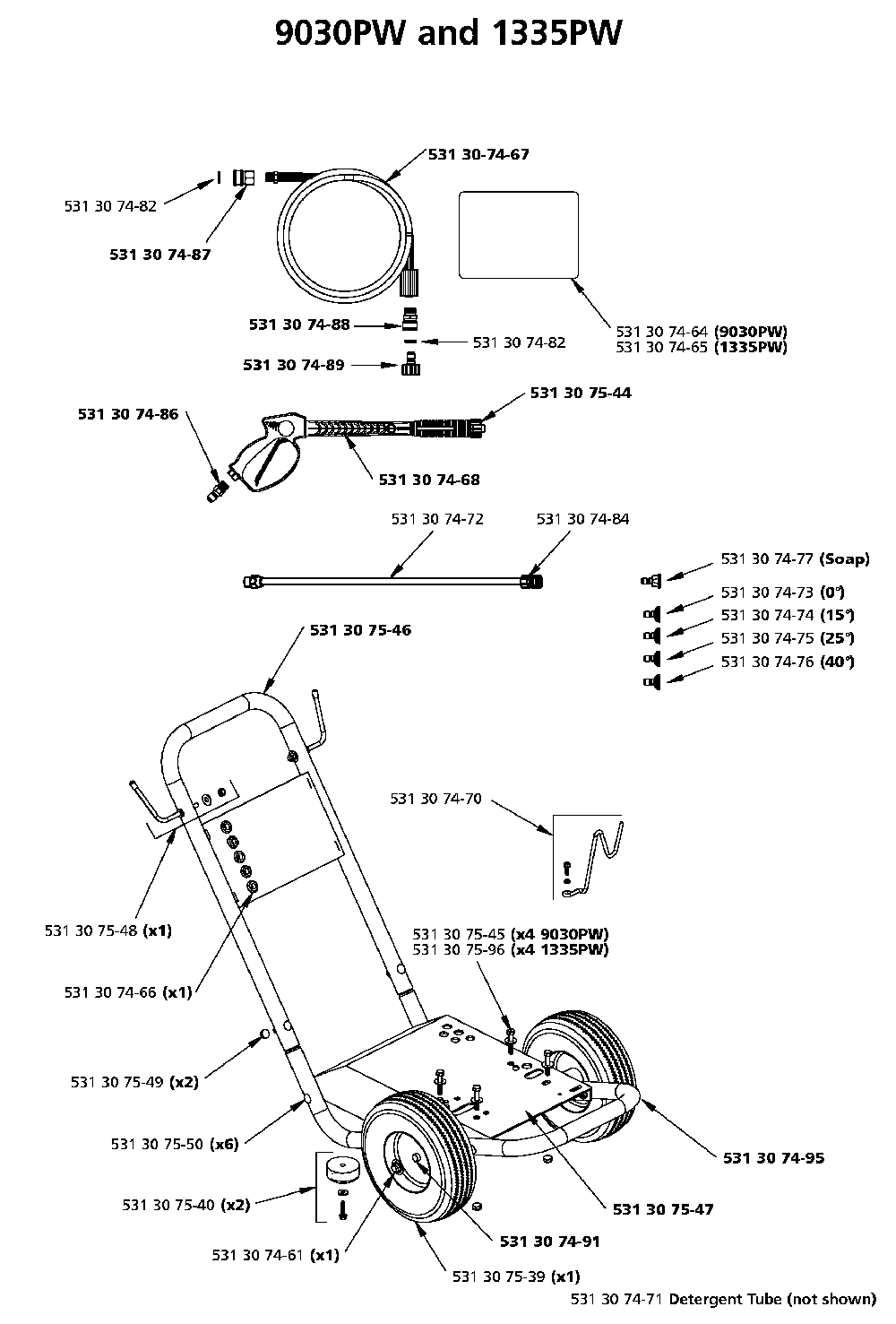 Repair Parts Diagram and Parts List for 5525PW 2006-03 Husqvarna Pressure Washer
