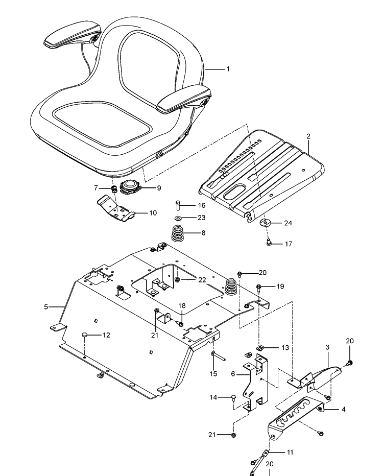 Seat Diagram and Parts List for Z248F (96766580100)(2017-02) Husqvarna Lawn Mower