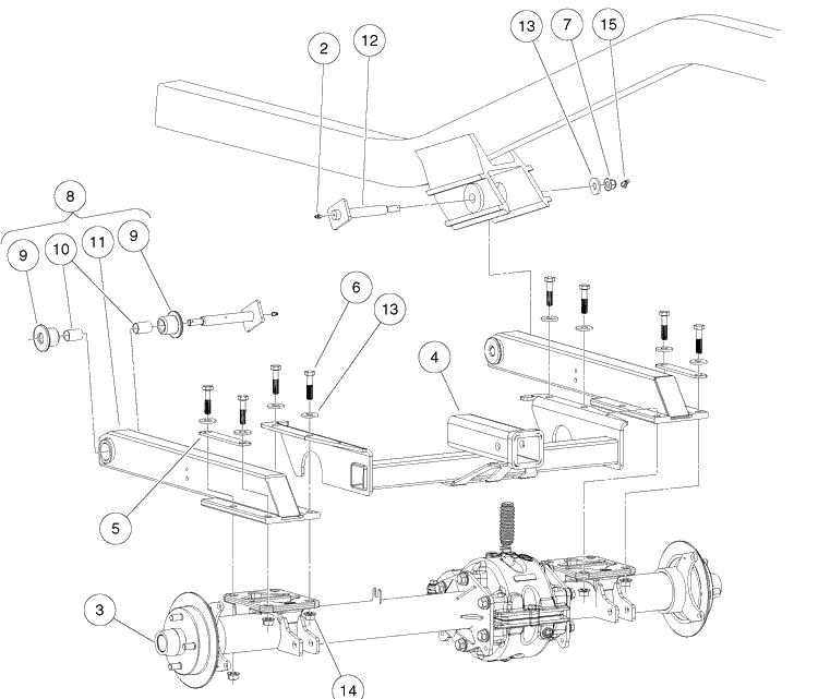 Rear Suspension - Standard Diagram and Parts List for HUV4421GXP 2009 Husqvarna Lawn Tractor